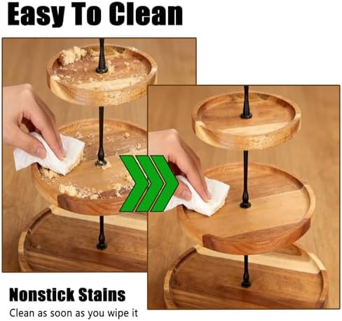 3 Tier Wooden Cupcake Stand in Wood, alternate view 7