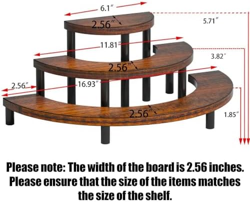 3-Tier Wooden Display Risers, Rustic Cupcake Stand, Perfume Organizer, Dessert Table Display Set for Party &, alternate view