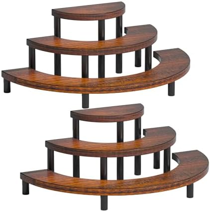 3-Tier Wooden Display Risers, Rustic Cupcake Stand, Perfume Organizer, Dessert Table Display Set for Party &