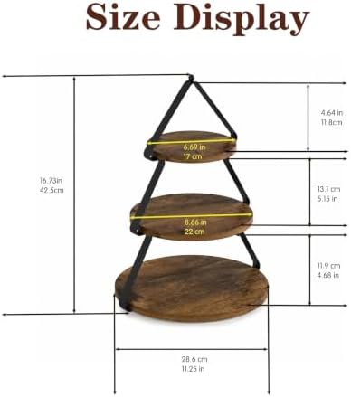 3-Tier Wooden Display Stand, Cupcake Rack Buffet Risers, Party Tiered Serving Tray for Cupcakes, Desserts, Small, alternate