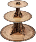 3-Tier Wooden Round Cupcake Stand, Rustic Cardboard Cupcake Tower Stand, Dessert Stand Tower for Baby Shower