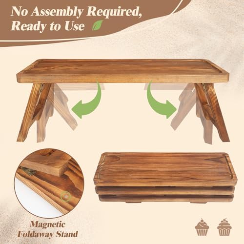 3 Tier Wooden Serving Tray Stand, Foldable Tiered Dessert Display Set for Party, Wedding, Birthday, Christmas, alternate view