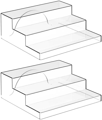 3 Tiered Acrylic Display Stands for Cupcake Stand, Perfume Shelf Organizer, Figure and Funko Pop Display, No