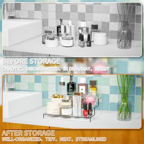 3 Tiered Acrylic Display Stands for Cupcake Stand, Perfume Shelf Organizer, Figure and Funko Pop Display, No, alternate view