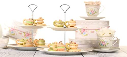3 Tiered Cake Stand Noble Wedding Dessrt Tower Tray Cupcake Plates Holder for Birthday Party Baby Shower, alternate view 6