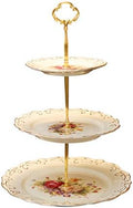 3 Tiered CupCake Stand, 6-8-10 inch Flowering Shrubs Pattern in Flowering Shrubs