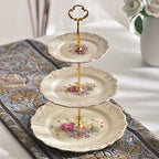 3 Tiered CupCake Stand, 6-8-10 inch Flowering Shrubs Pattern in Flowering Shrubs, alternate view 2