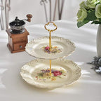 3 Tiered CupCake Stand, 6-8-10 inch Flowering Shrubs Pattern in Flowering Shrubs, alternate view 5