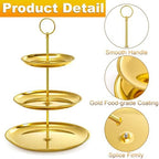 3 Tiered Gold Cupcake Stand, 2 Pack Stainless Steel Dessert Display Tower with Food-Grade Gold Coating, Holds 24, alternate