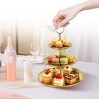 3 Tiered Gold Cupcake Stand 2 Pack Stainless Steel Gold Tiered Dessert Stand Cupcake Display Tower 3 Tier, alternate view 2