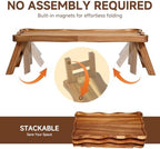 3 Tiered Serving Tray for Party Acacia Wood Foldable Tiered Tray Stand in Acacia Wood 3 Tier, alternate view 4