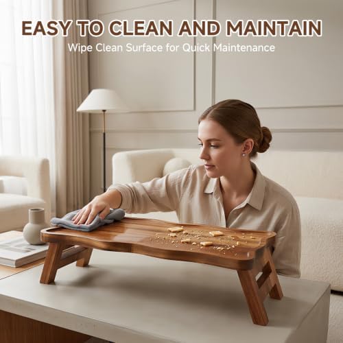 3 Tiered Serving Tray for Party Acacia Wood Foldable Tiered Tray Stand in Acacia Wood 3 Tier, alternate view 5