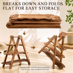 3 Tiered Serving Tray Wood Cupcake Display Stand, Wave Edge Rectangle in Natural Wood, alternate view 7