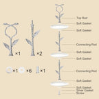 3 Tiers Cake Tray Stand Handle Metal Cake Stands Holder Cupcake Dessert Plate Hardware Fitting Holder Rod Stand, alternate