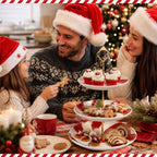 3 Tiers Christmas Peppermint Ceramic Cake Stand Dessert Tray in Peppermint, alternate view 5