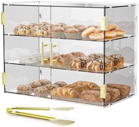 3 Tiers Countertop Bakery Display Case in Transparent