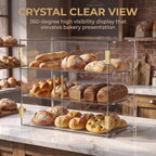 3 Tiers Countertop Bakery Display Case in Transparent, alternate view 4