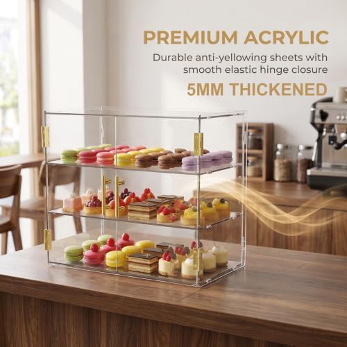 3 Tiers Countertop Bakery Display Case in Transparent, alternate view 5