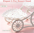 3 Tiers Plastic Dessert Cupcake Stand, Cake Fruit Candy Bread Display Tower in White, alternate view 3