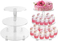 3 Tiers Round Cupcake Stand, Acrylic Cake Tower Stand Holder Macaron Display Rack Cookie Candy Buffet Desserts