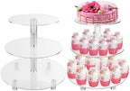 3 Tiers Round Cupcake Stand, Acrylic Cake Tower Stand Holder Macaron Display Rack Cookie Candy Buffet Desserts