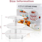 3 Tiers Round Cupcake Stand, Acrylic Cake Tower Stand Holder Macaron Display Rack Cookie Candy Buffet Desserts, alternate