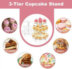 3 Tiers Round Cupcake Stand, Acrylic Cake Tower Stand Holder Macaron Display Rack Cookie Candy Buffet Desserts, alternate