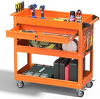 3 Tray Rolling Tool Cart with Drawers, 400 LBS Capacity Mechanic Tool Cart on Wheels, Heavy Duty Utility Cart