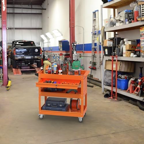 3 Tray Rolling Tool Cart with Drawers, 400 LBS Capacity Mechanic Tool Cart on Wheels, Heavy Duty Utility Cart, alternate view