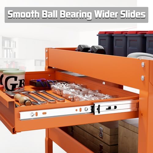 3 Tray Rolling Tool Cart with Drawers, 400 LBS Capacity Mechanic Tool Cart on Wheels, Heavy Duty Utility Cart, alternate view