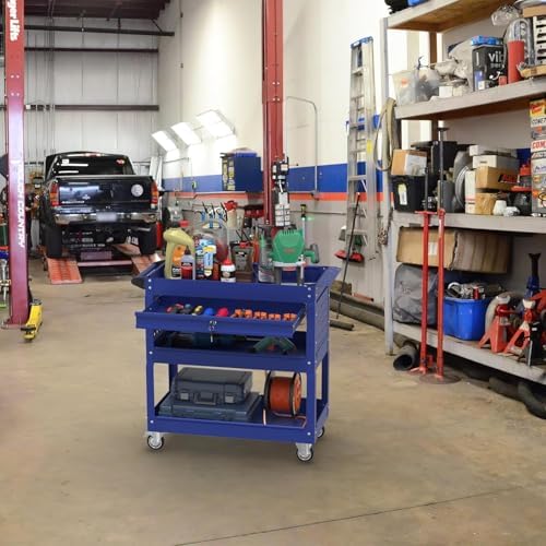 3 Tray Rolling Tool Cart with Drawers, 400 LBS Capacity Mechanic Tool Cart on Wheels, Heavy Duty Utility Cart, alternate view