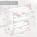 3 Tray Rolling Tool Cart with Drawers, 400 LBS Capacity Mechanic Tool Cart on Wheels, Heavy Duty Utility Cart, alternate view