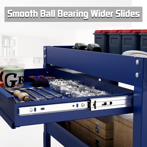 3 Tray Rolling Tool Cart with Drawers, 400 LBS Capacity Mechanic Tool Cart on Wheels, Heavy Duty Utility Cart, alternate view
