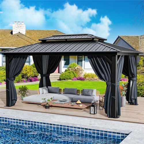 3 x 3.65m Hardtop-Pavillon (Black) in 3 x 3.65m in Black