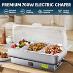 3 x 3QT Electric Chafing Dish with Knob Temperature Control, alternate view 3