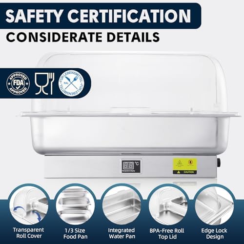 3 x 3QT Electric Chafing Dish with Knob Temperature Control, alternate view 5