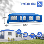 30 * 10 Canopy Tent, Waterproof Party Tent for Outdoor Events, Blue in Blue, alternate view 3