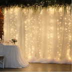 30×10ft Cream White Tulle Backdrop Curtain with Lights String for Parites, Sheer Photo Backdrop Curtains for, alternate view