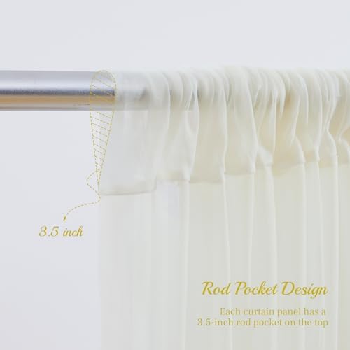 30×10ft Cream White Tulle Backdrop Curtain with Lights String for Parites, Sheer Photo Backdrop Curtains for, alternate view