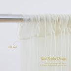 30×10ft Cream White Tulle Backdrop Curtain with Lights String for Parites, Sheer Photo Backdrop Curtains for, alternate view
