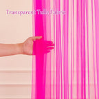 30×10ft Hot Pink Tulle Backdrop Curtain with Lights String for Parties, Sheer Photo Backdrop Curtains for, alternate view 4