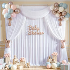 30×10ft White Backdrop Curtain for Weeding Parties, 3 Panels Large 10ft Wide Wrinkle-Free Full Fabric Drape for, alternate
