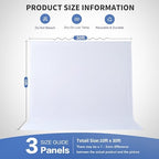 30×10ft White Backdrop Curtain for Weeding Parties, 3 Panels Large 10ft Wide Wrinkle-Free Full Fabric Drape for, alternate