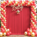 30×12ft Wrinkle Free Red Backdrop Curtain for Wedding Parties,6 Panels 5×12ft Long Soft Silky Polyester Backdrop, alternate