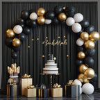 30×14ft Wrinkle Free Black Backdrop Curtain for Parties Wedding,6 Panels 5×14ft Height Soft Silky Polyester, alternate view 3