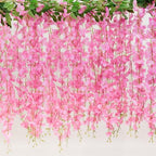 30 Branches Pink Wisteria Hanging Flower Vines for Wedding Decor