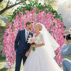 30 Branches Pink Wisteria Hanging Flower Vines for Wedding Decor, alternate view 2
