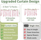 30 Branches Pink Wisteria Hanging Flower Vines for Wedding Decor, alternate view 3