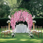 30 Branches Pink Wisteria Hanging Flower Vines for Wedding Decor, alternate view 4