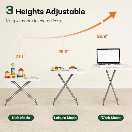 30" Folding Table | White | Portable Plastic Table, alternate view 4